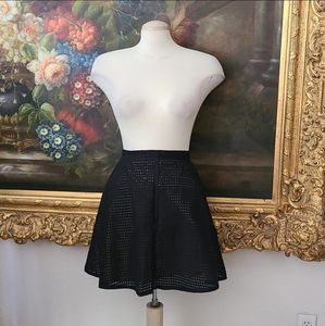 NWT Bcbgmaxazria, Shannon Eyelet cotton A Line Skirt Black Size M